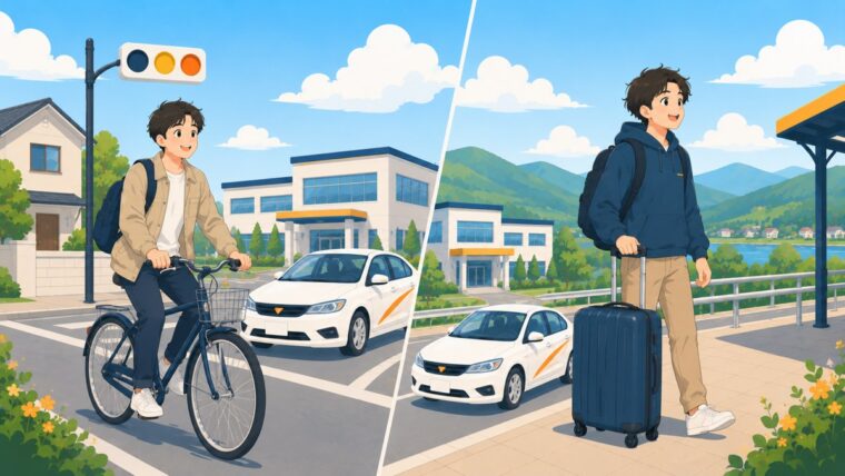 通学免許と合宿免許の比較のイメージ