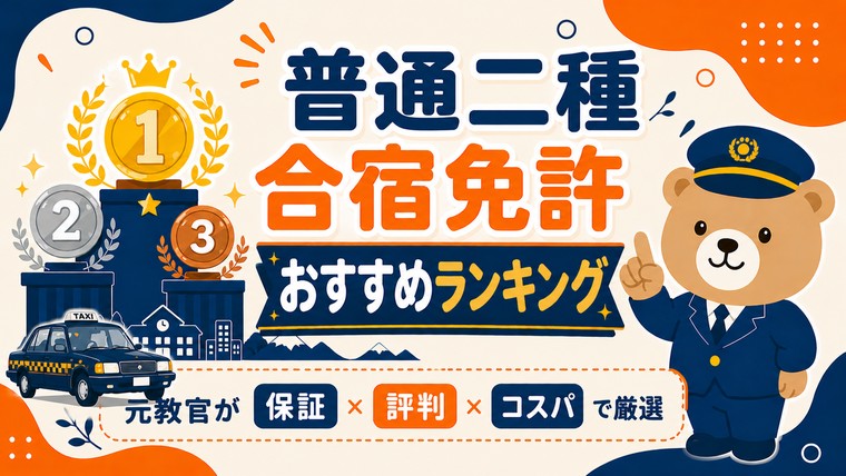 普通二種 合宿免許 おすすめランキング｜元教官が保証×評判×コスパで厳選