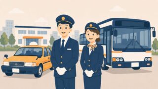 タクシーとバスの運転手のイラスト
