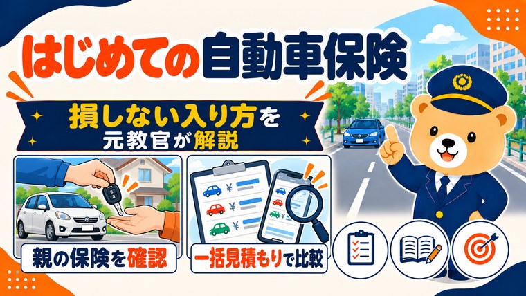 はじめての自動車保険の入り方を元教官が解説するアイキャッチ